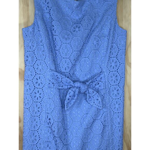 Lilly Pulitzer Clarise Dress 8 Periwinkle Floral Eyelet Cotton Shift Preppy Y2K - Picture 3 of 8